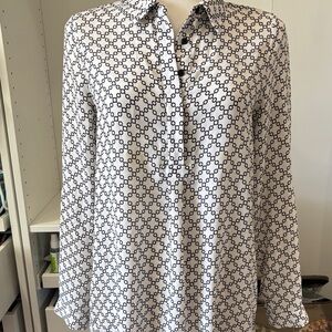 Elegant Black and White Women's Button Down Shirt